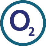 Logo for 02, one of the Mobile Top-Up Networks for Mobile Top-Up & International Calling Card Solutions avaiable from 3R Telecom